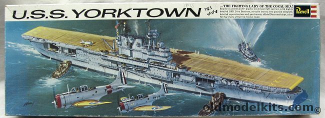 Revell 1/490 USS Yorktown CV5 Aircraft Carrier, H383 plastic model kit